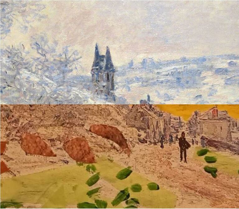 Claude Monet, vastly considered as the father of the Impressionism art movement, painted ‘The road to Vétheuil, snow effect’ in 1879. How would it look in 2100?